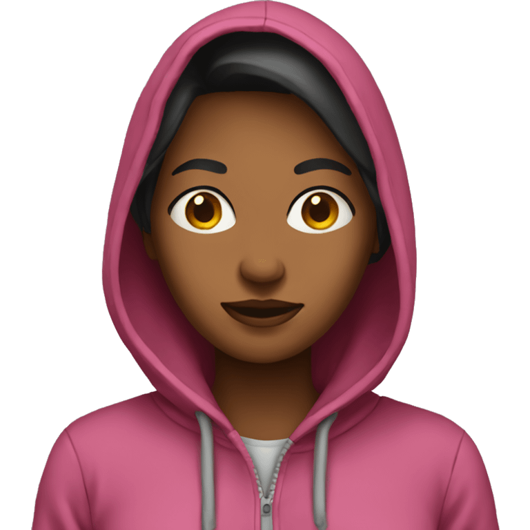 Women wearing a hoodie  emoji