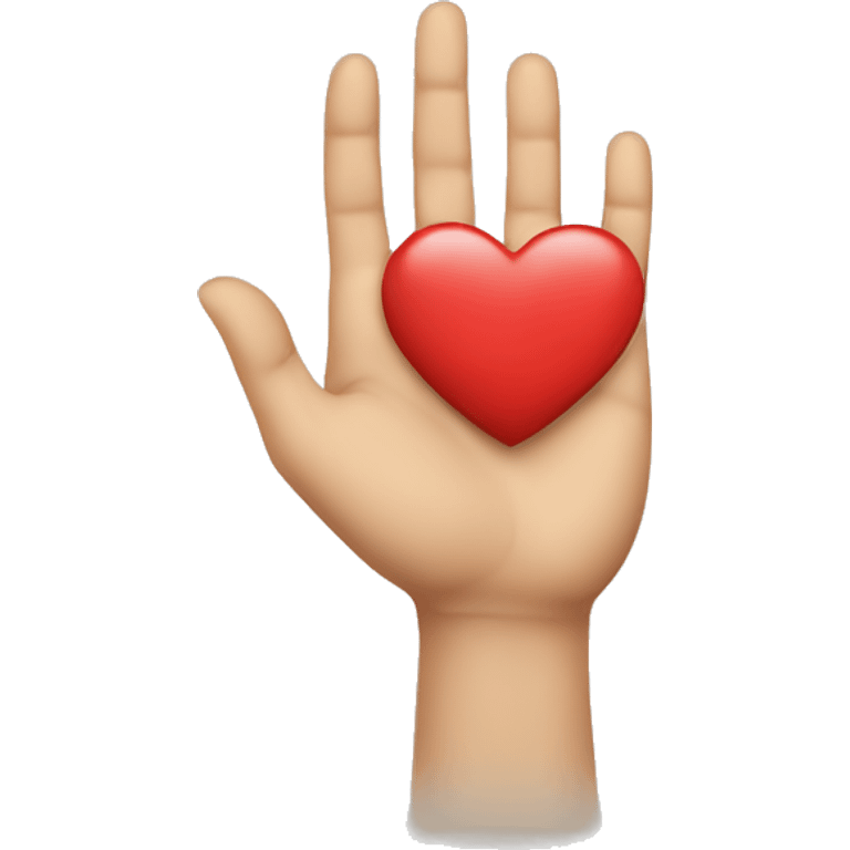 a hand that lift a heart to show support emoji