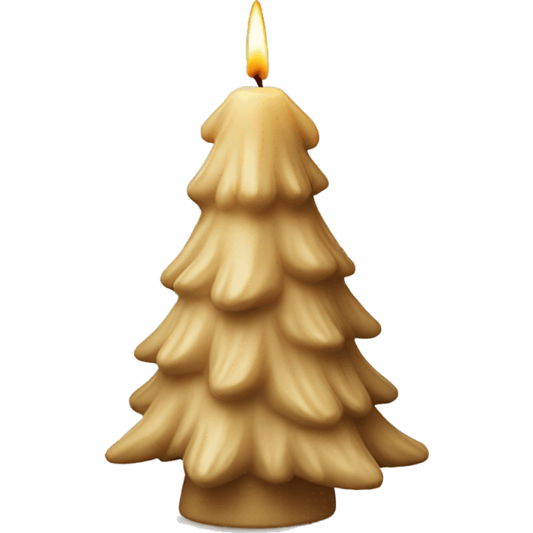 beige wax candle shaped like a pine tree emoji