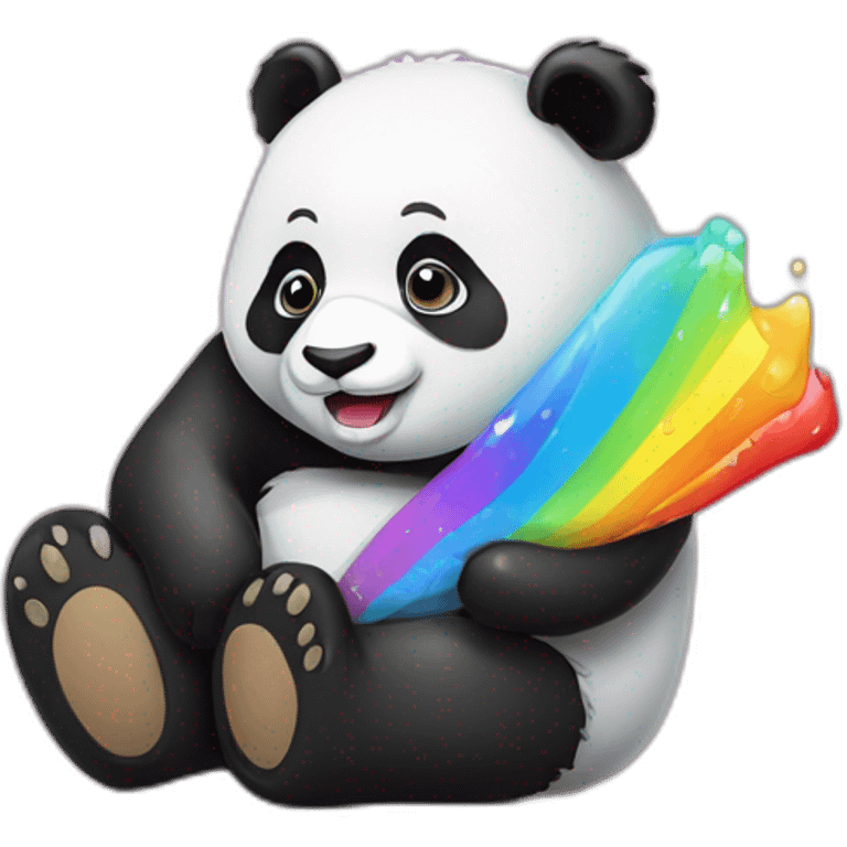 Panda mit Kuss lächeln regenbogen emoji