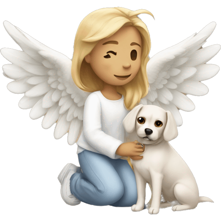 Angel with dog emoji