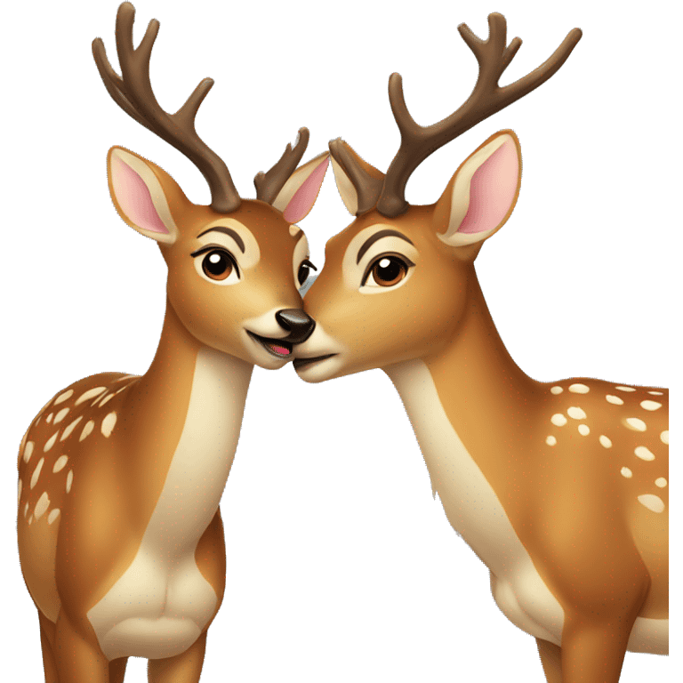 two deers kissing emoji