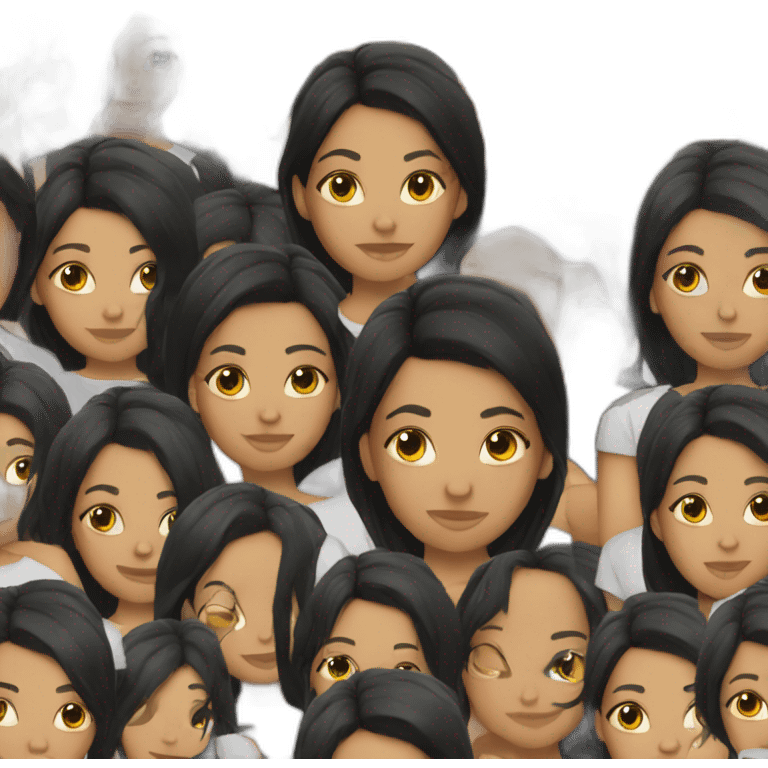 teenage girl black hair emoji