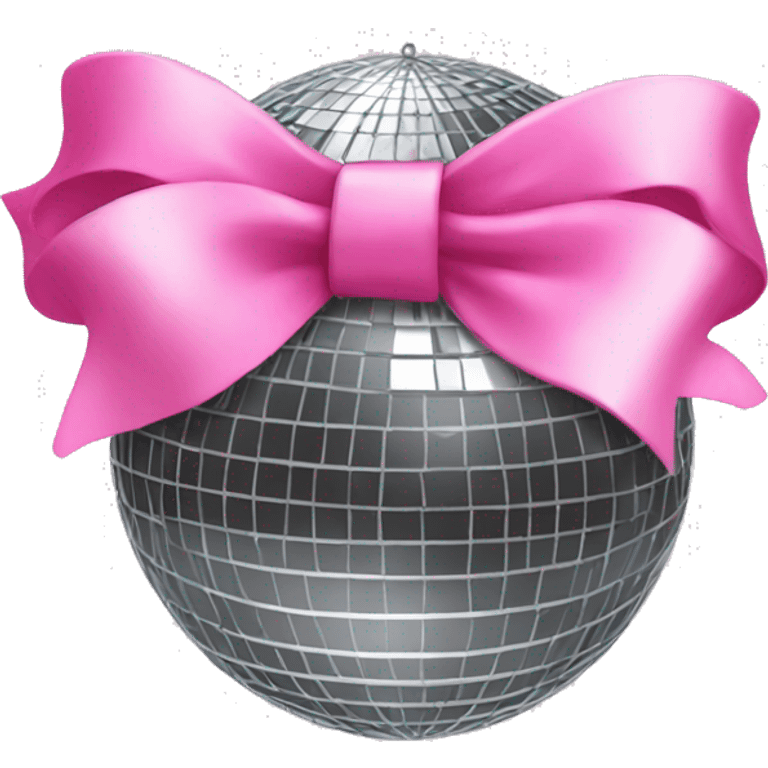 disco ball with a pink bow emoji