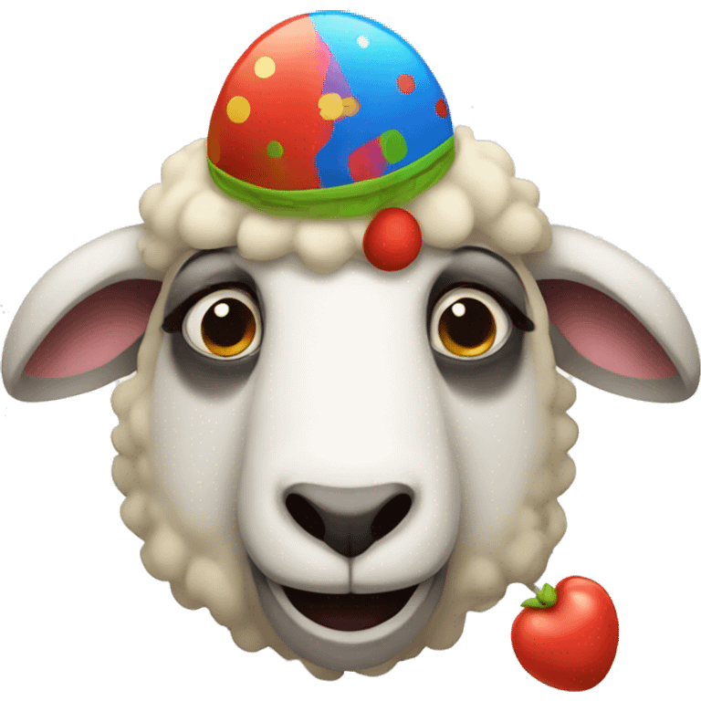 Funny sheep + clown emoji