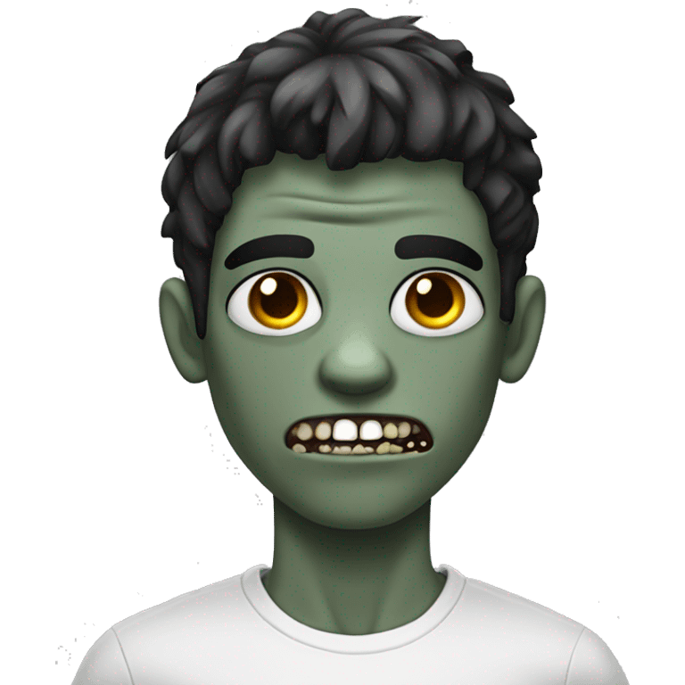 teen boy zombie with dark hair and white shirt emoji