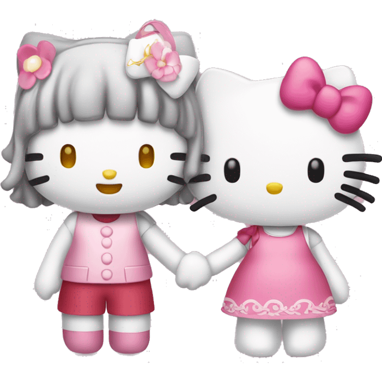 Hello kitty and Melody holding hands  emoji