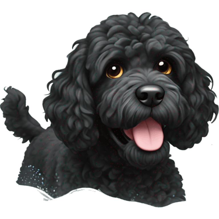 Portuguese water dog swimming emoji