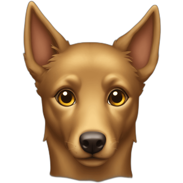 Kelpie cross with tan fur and gold eyes emoji