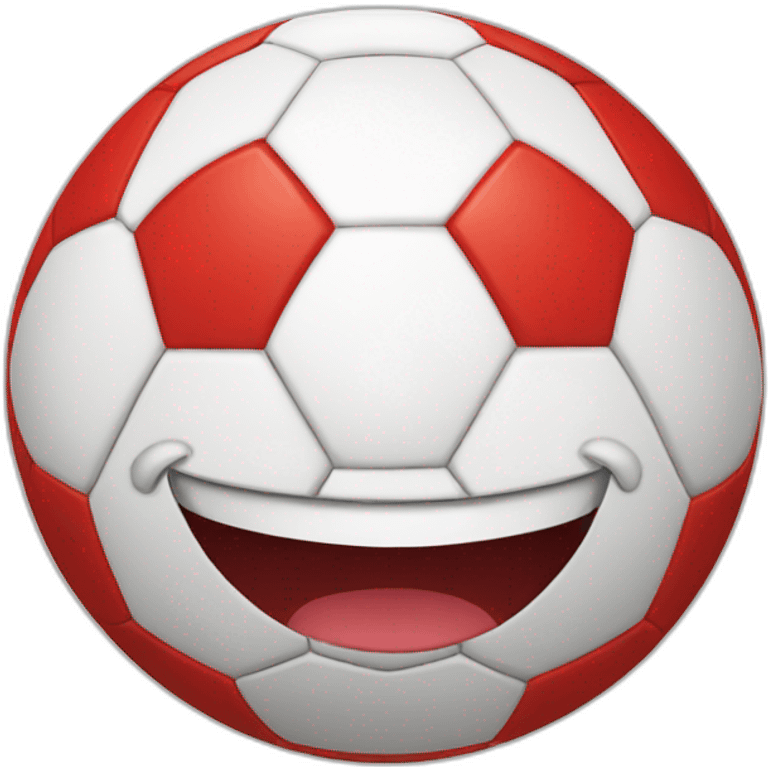 smiling red white soccer ball emoji