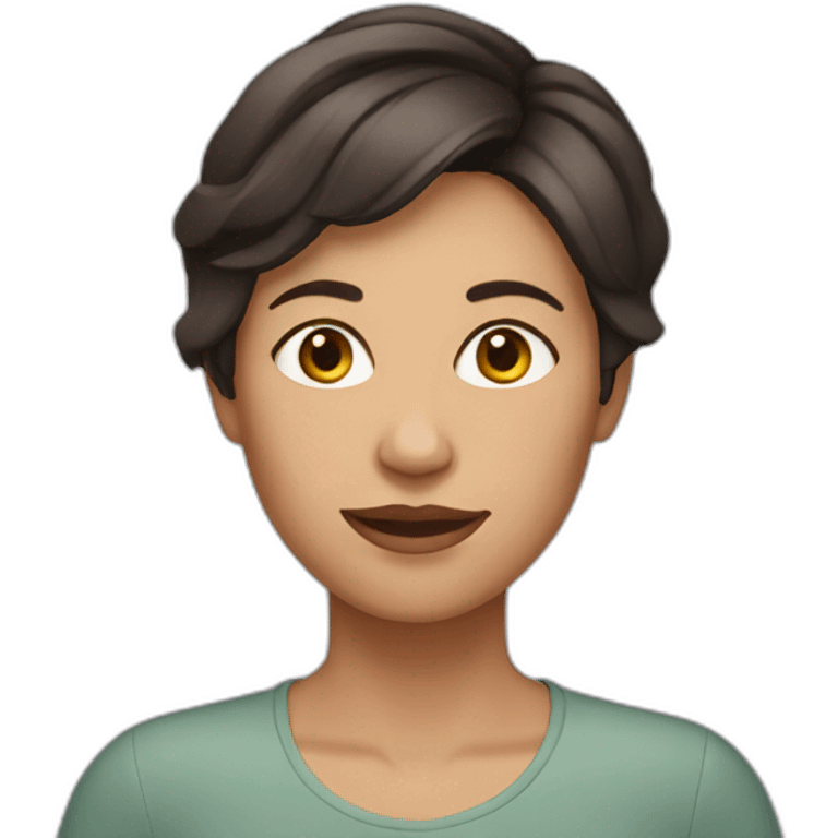 mother with short dark brown hair emoji