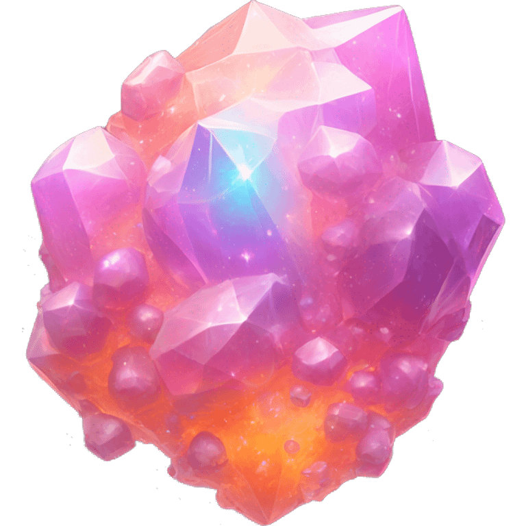 Pastel iridescent nebula crystal cluster pink and orange emoji