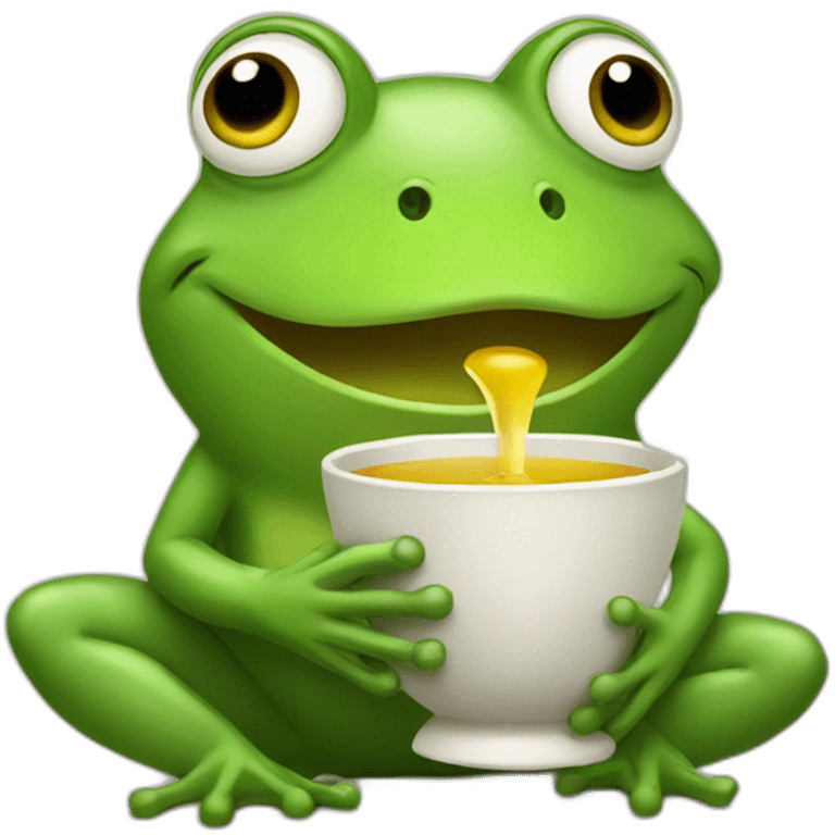 frog sipping tea emoji