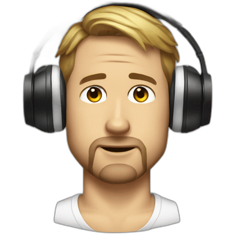 Ryan Gosling wearing headphones with his eyes closed emoji