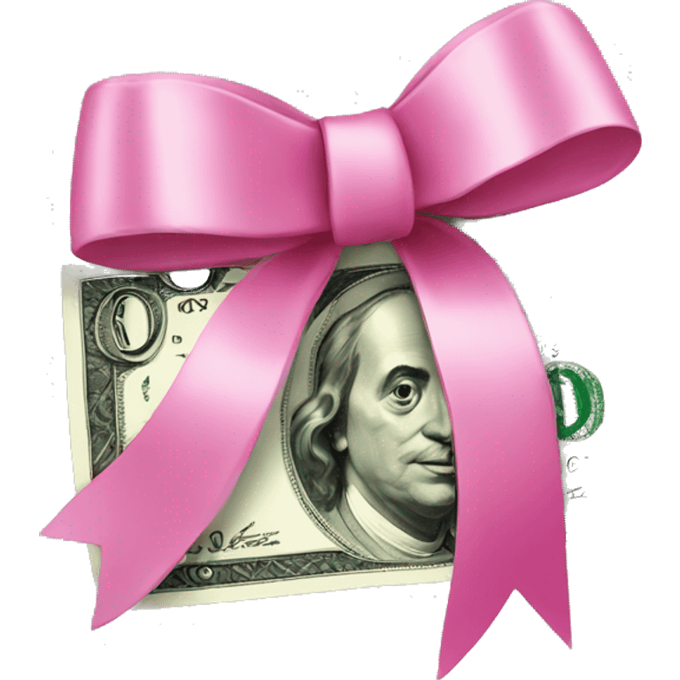 Money with pink bow emoji