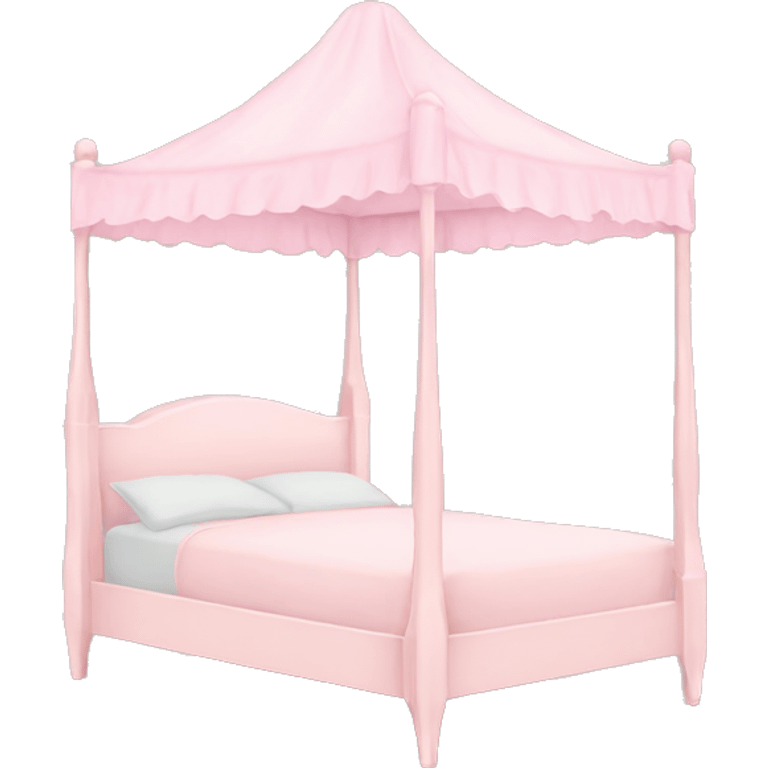 pastel pink canopy bed emoji