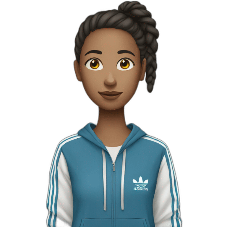 Girl with adidas hoodie emoji