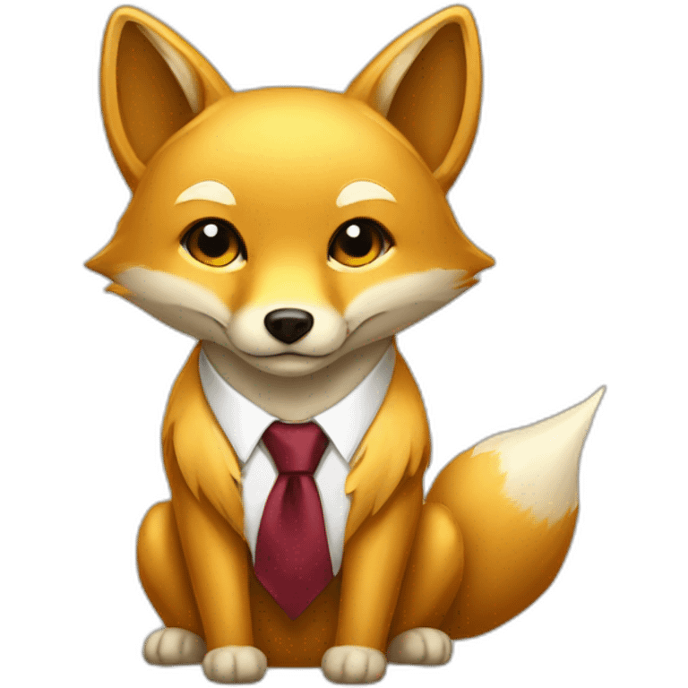 golden fox wearing a tie emoji