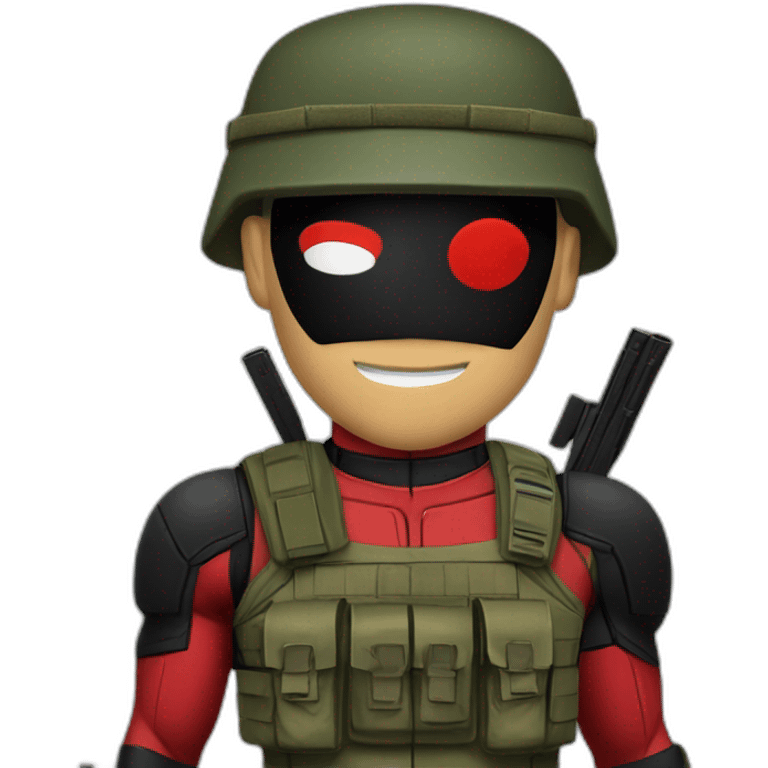 Deadpool con uniforme militar emoji