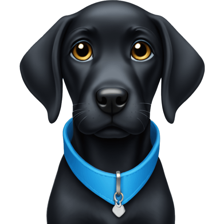 Black lab puppy with blue collar emoji