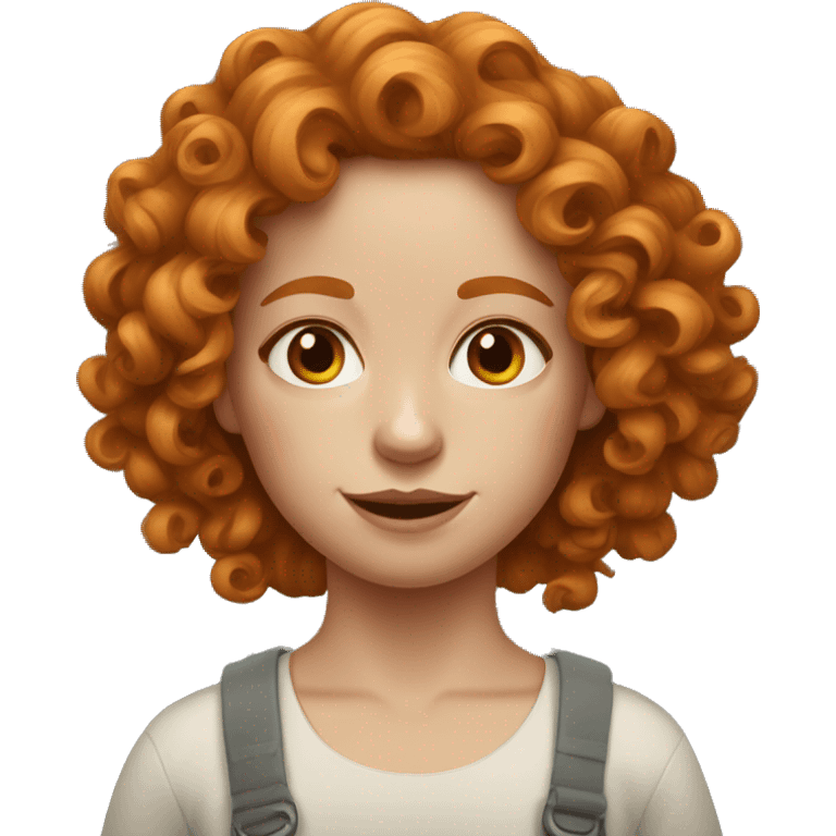 Curly ginger hair painting girl emoji