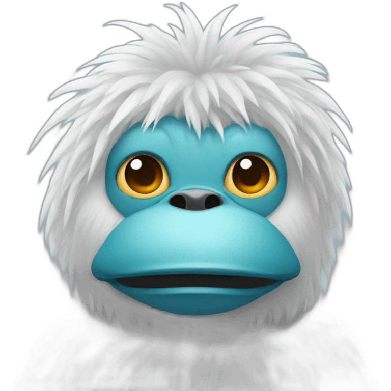 Yeti with duck on his head emoji