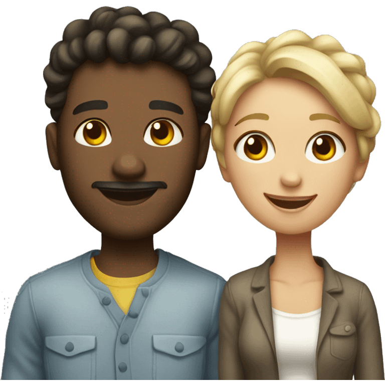 happy couple with unique style emoji