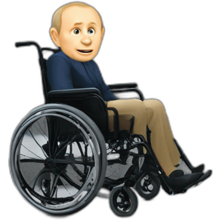 monke putin wheelchair on steps emoji