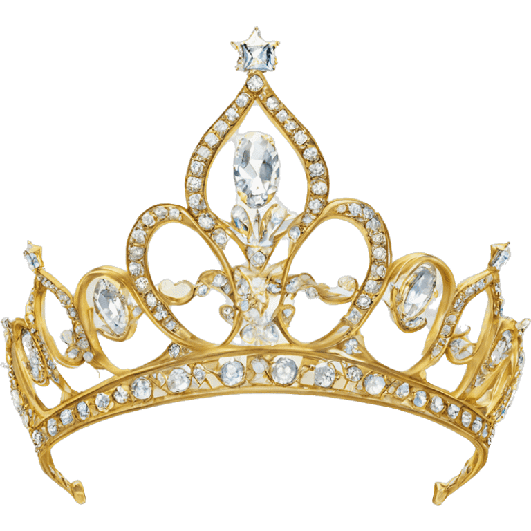 dainty jeweled british diamond tiara gold emoji