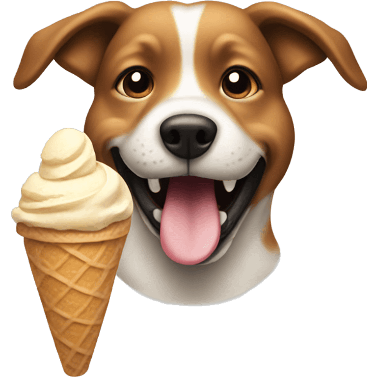 dog throwing ice cream emoji