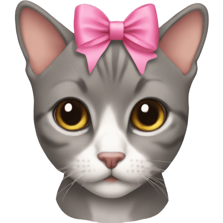 British short hair with a pink bow  emoji