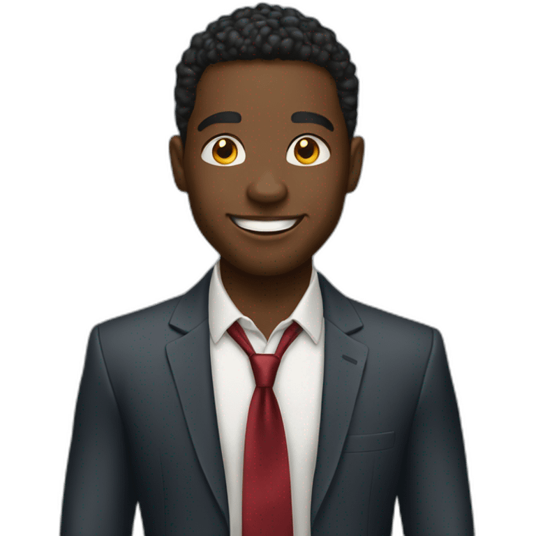 Young excited African rich man emoji