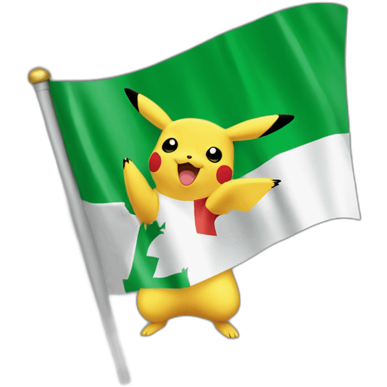 Pikachu avec le drapeau d'Algerie emoji