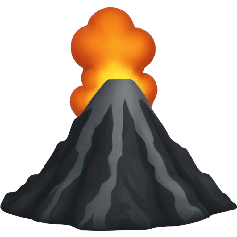 small black, gray and orange volcano
 emoji