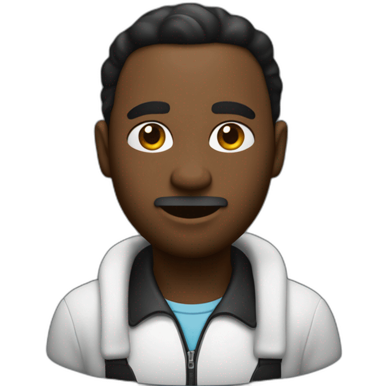 un homme noire avec de un liquide blanc sur la joue emoji