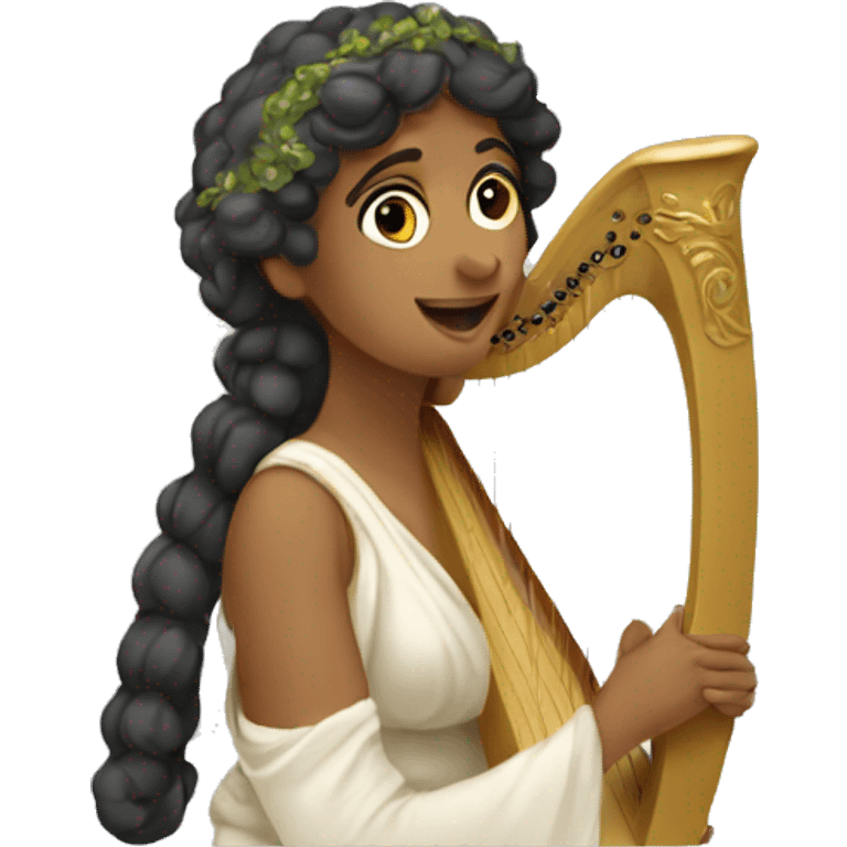 Sappho playing the harp emoji