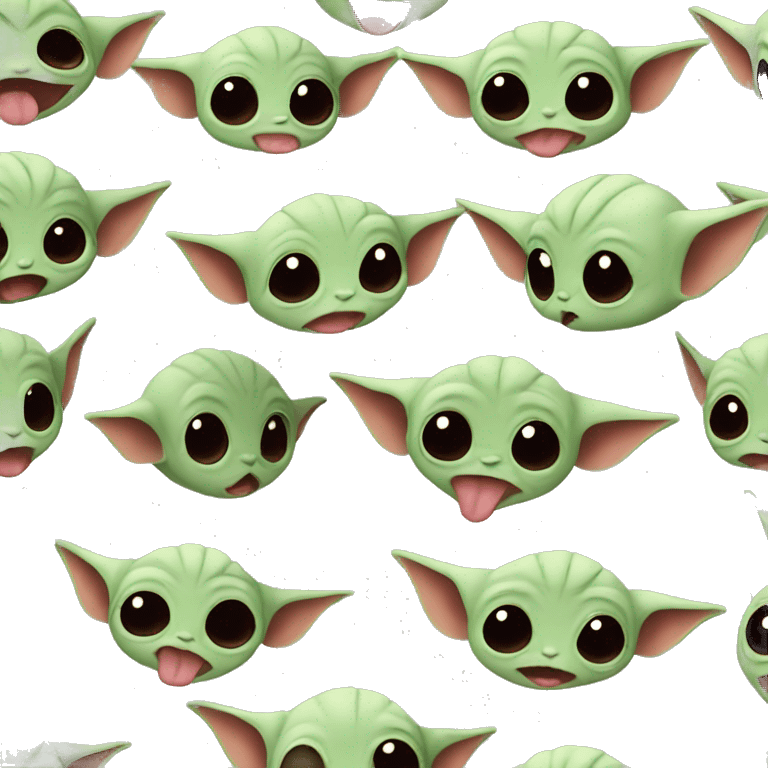 Baby Yoda sticking out tongue  emoji