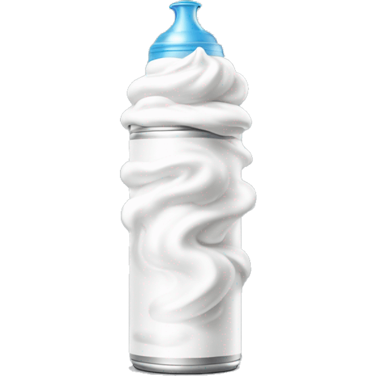 Realistic whipped cream aerosol can isolated. emoji