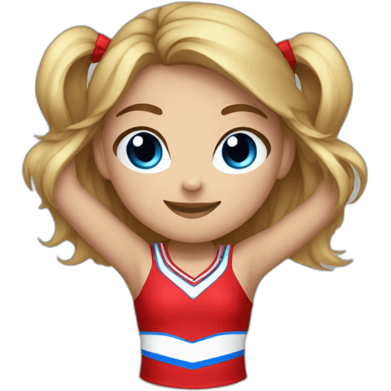 girl cheerleader blue red emoji