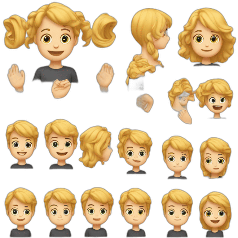 Garçon avec les cheveux blond et qui fait un cœur avec ses mains emoji