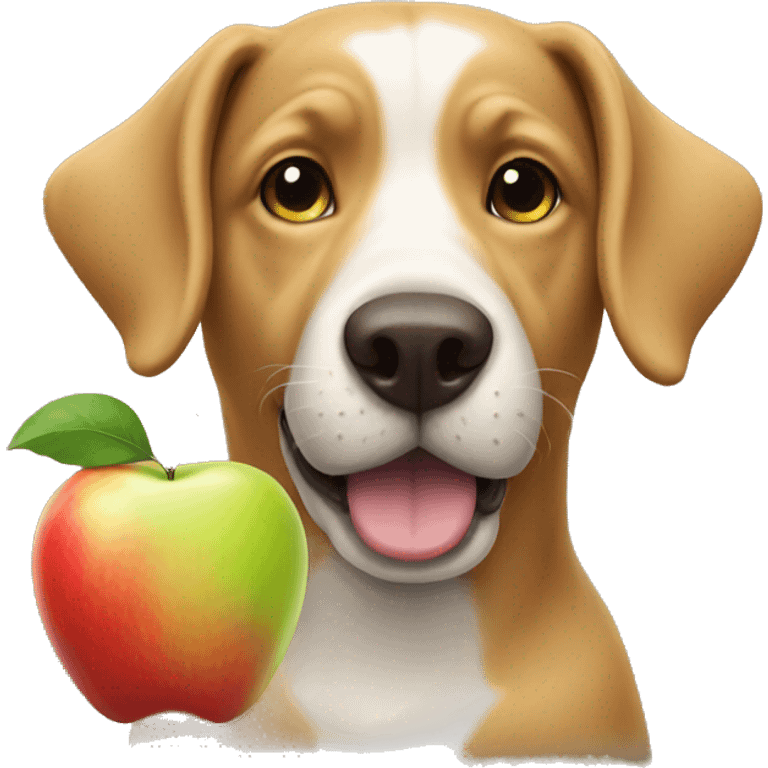 Dog with an apple emoji