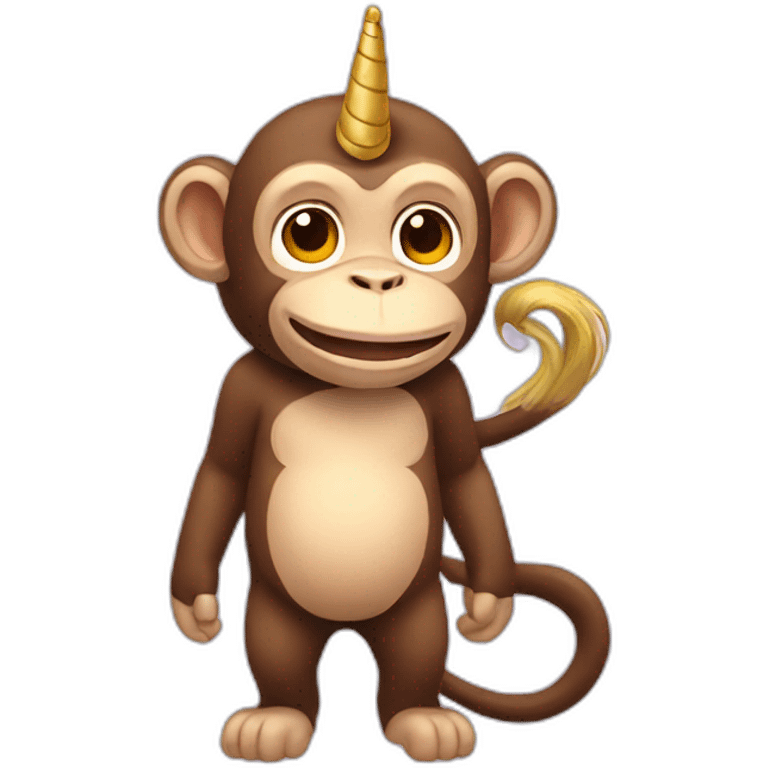 Monkey with a unicorn emoji