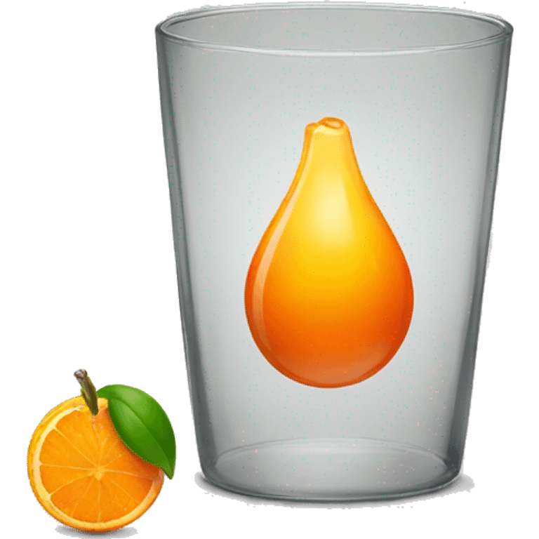 A wide glass with an overcoming and an orange emoji