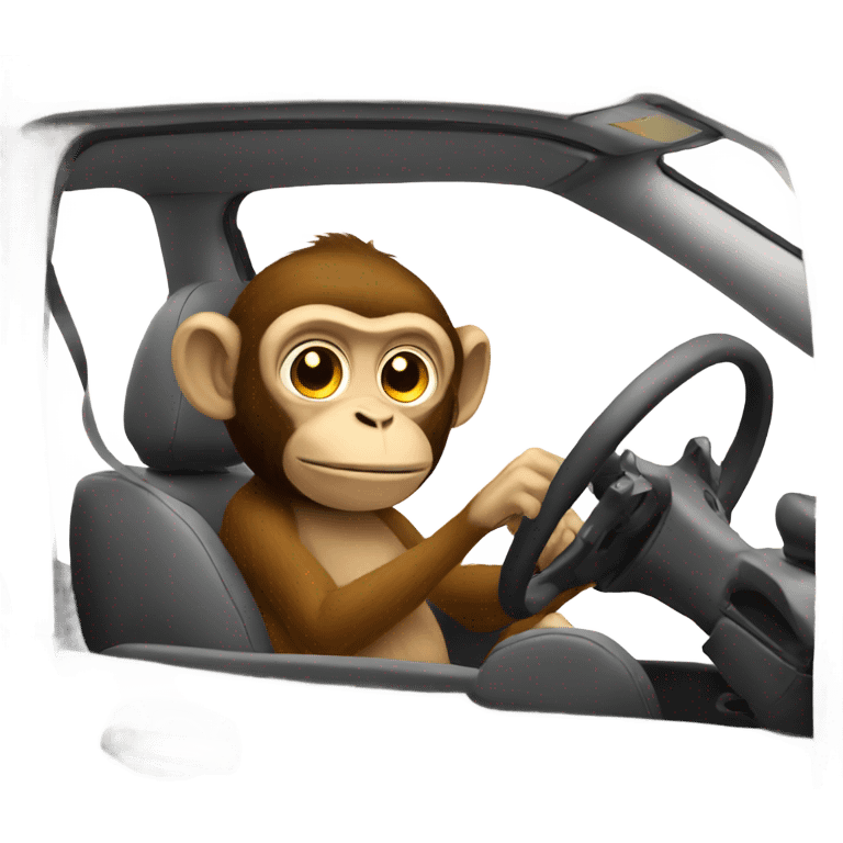 monkey driving car emoji