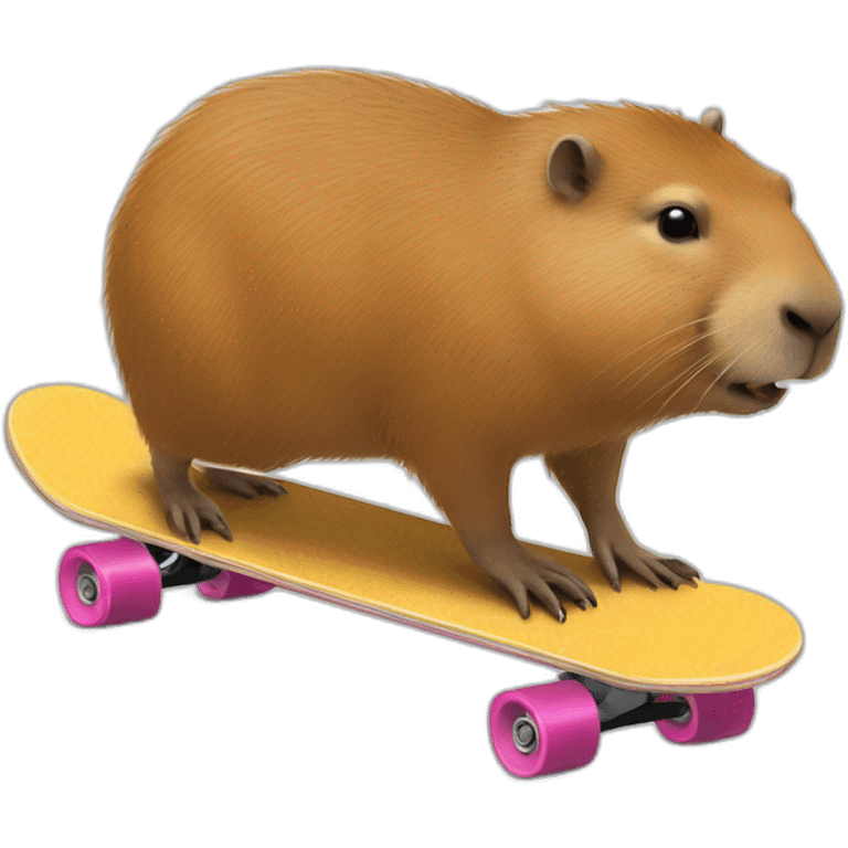 Capybara on skateboard emoji