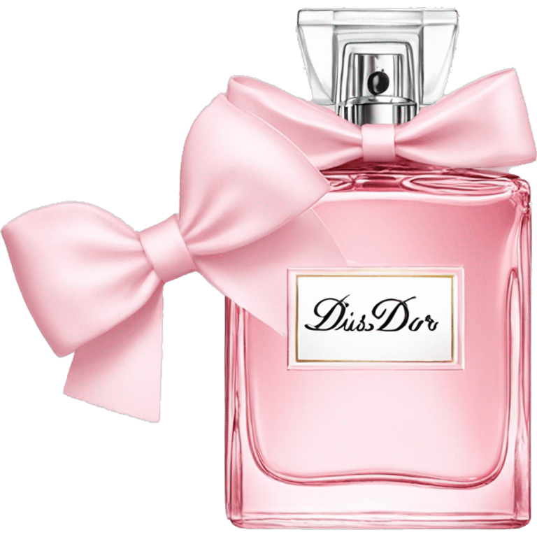 Light pink Miss Dior perfume with bow emoji