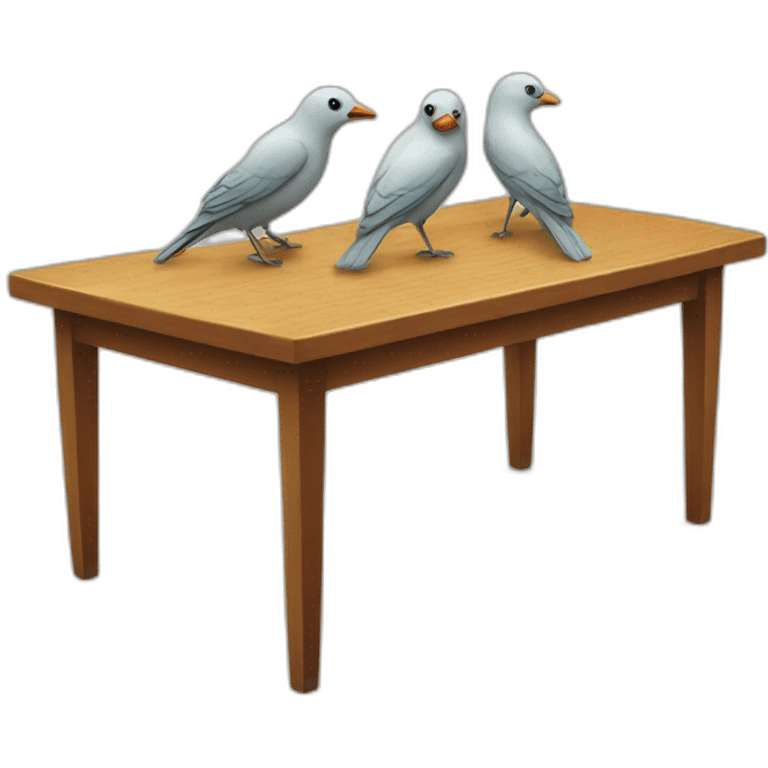 Birds on a table emoji