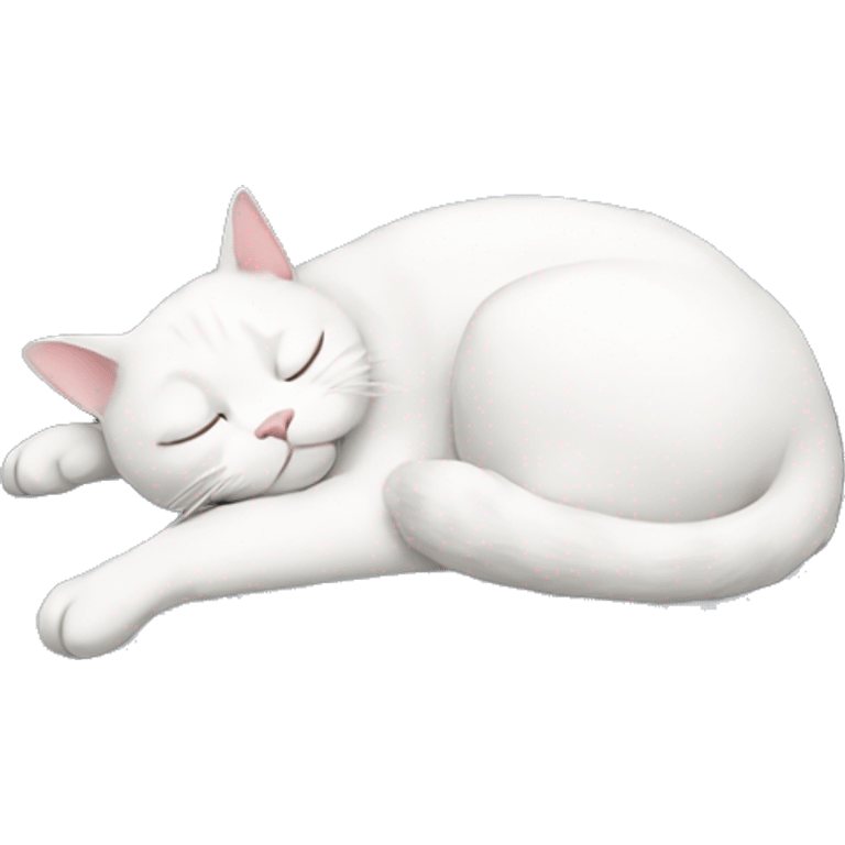 white cat sleeping emoji