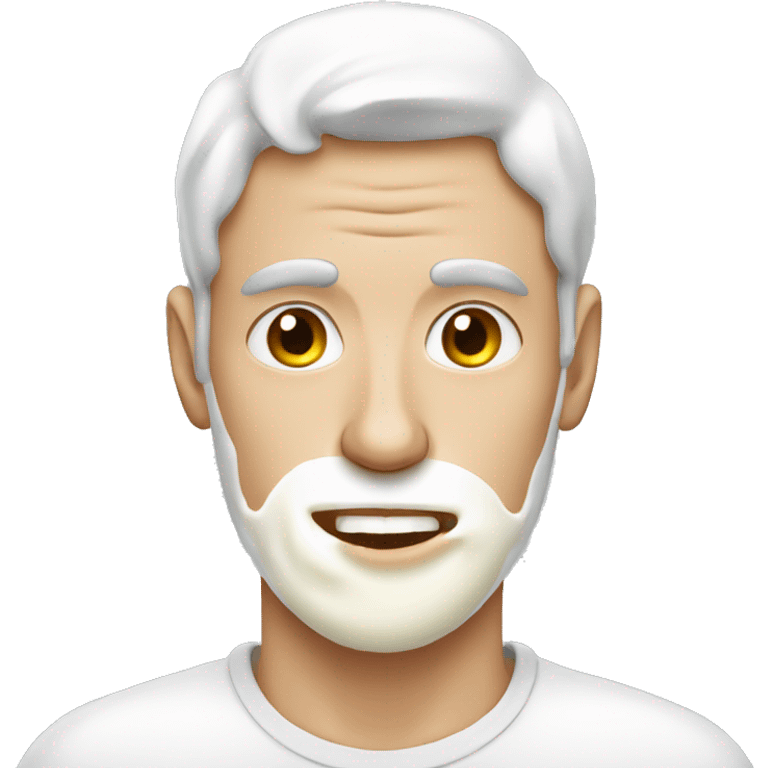 Caucasian man covered in milk emoji