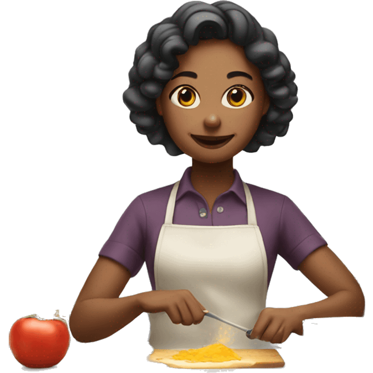 A young woman cooking  emoji